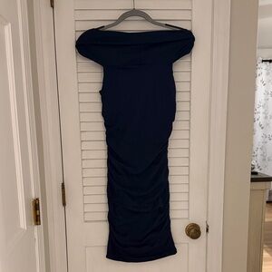 Velvet by Graham & Spencer off the shoulder  Navy Dress. Size small